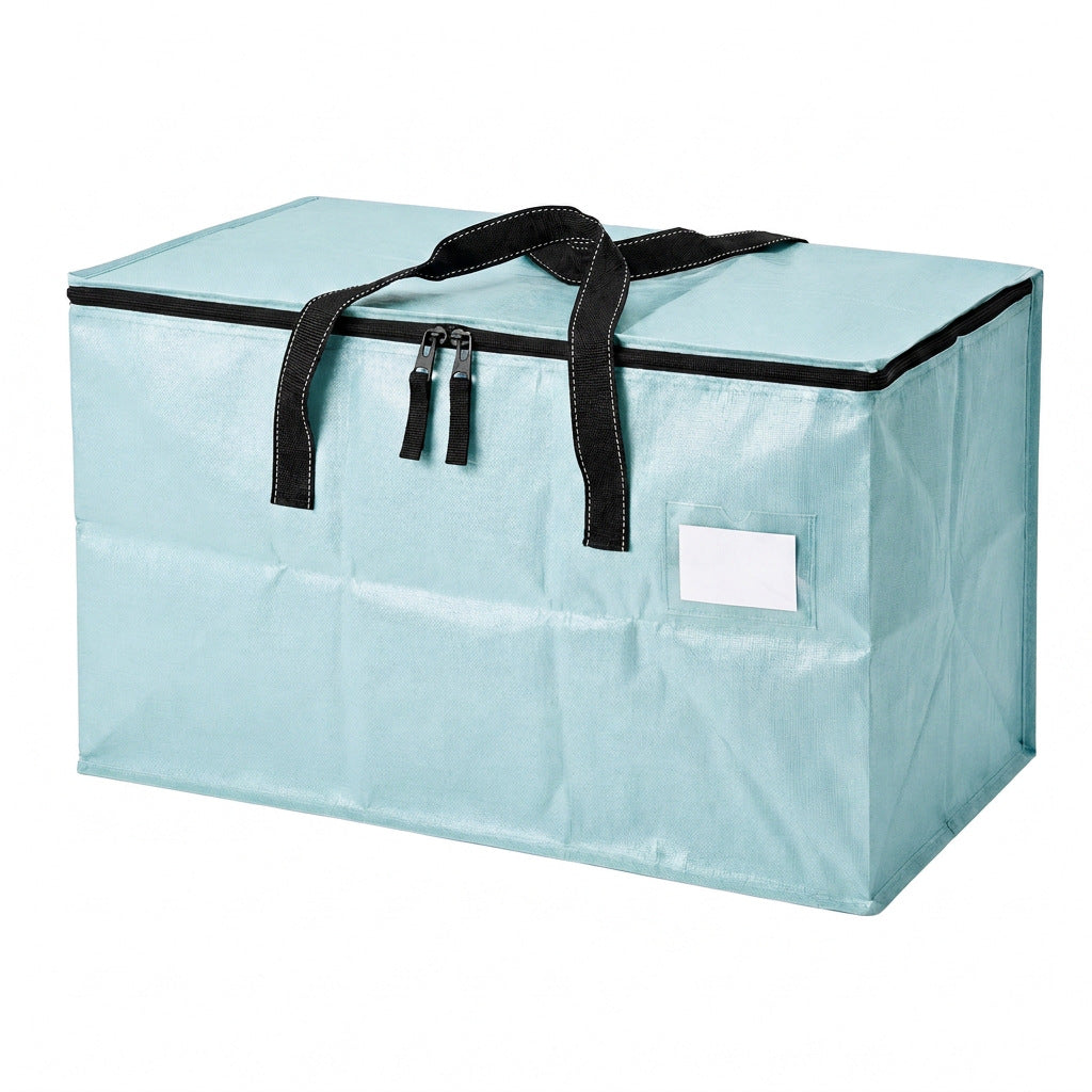 Light blue large-capacity thickened PP moving bag, packing bag, Amazon cross-border portable woven bag, quilt storage bag - image 5