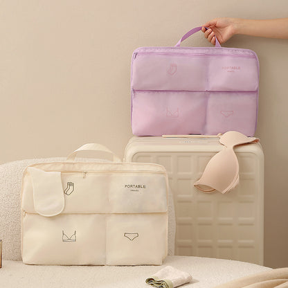 Hanging compartmentalized clothing storage bag, four-in-one travel storage bag, multifunctional travel sock and underwear organizer - image 4