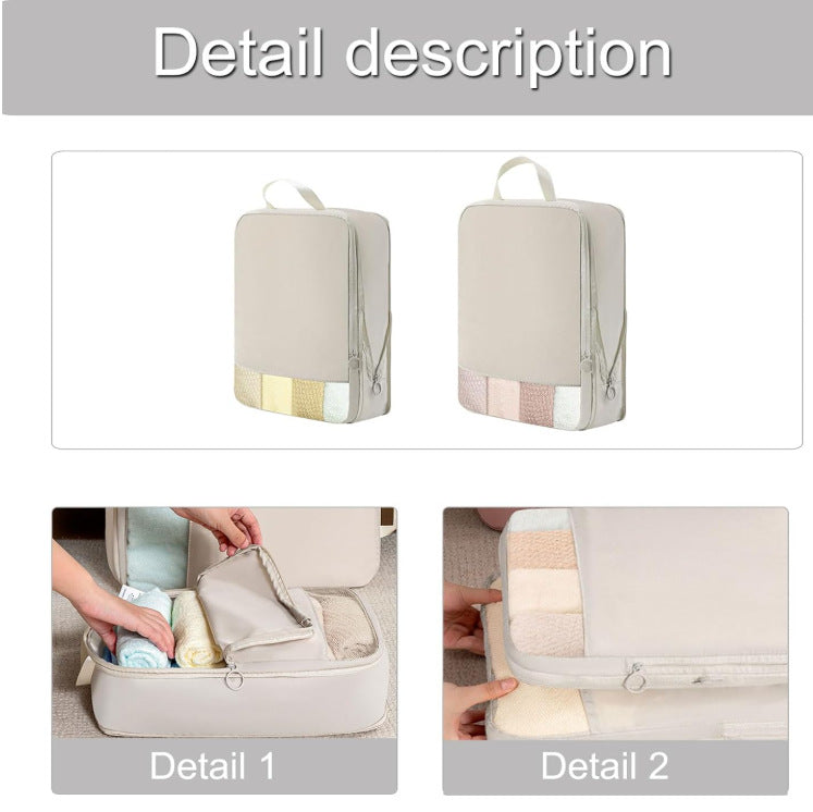 Compression storage bag made of memory fabric, luggage clothing organizer, portable storage set for business trips - image 4