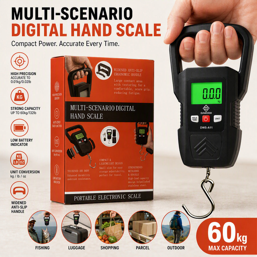 Manufacturer's direct 60kg express scale, high-precision luggage scale, portable hanging scale, household electronic scale for grocery shopping - image 1