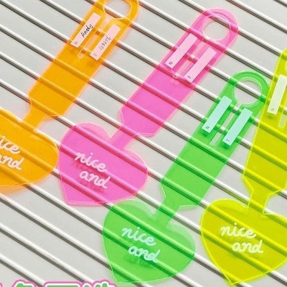 Fluorescent heart-shaped luggage tag, boarding pass, checked luggage anti-lost label, identification tag, PVC luggage tag - image 4