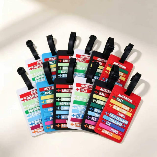 PVC luggage tags in stock for wholesale, soft rubber boarding tags, luggage identification tags, letter luggage tags, popular for cross-border sales - image 1