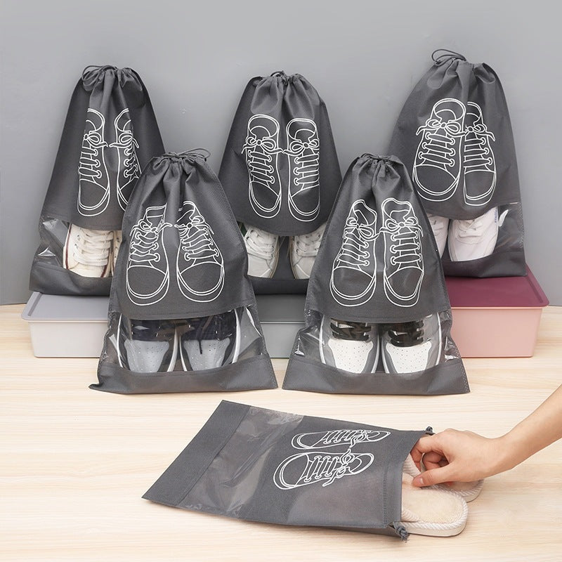 Shoe storage bag, dustproof and moisture-proof drawstring pouch, shoe organizer for student dormitories, self-sealing bag for travel - image 2