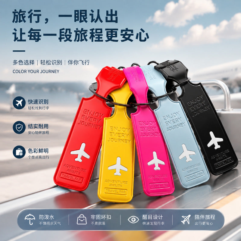 Luggage tag, anti-lost identification tag with lanyard, name tag for suitcase, boarding pass pendant for travel - image 2