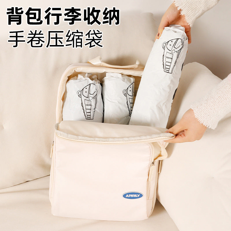 Travel storage bag, no need for vacuuming, hand-rolled compression luggage storage bag, business trip clothing and underwear sorting bag - image 2