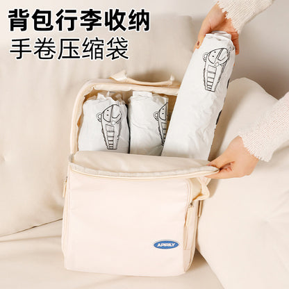 Travel storage bag, no need for vacuuming, hand-rolled compression luggage storage bag, business trip clothing and underwear sorting bag - image 2