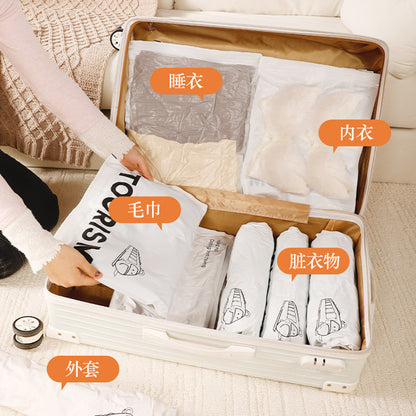 Travel storage bag, no need for vacuuming, hand-rolled compression luggage storage bag, business trip clothing and underwear sorting bag - image 4