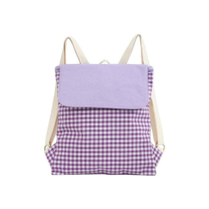 Minimalist Plaid Travel Backpack