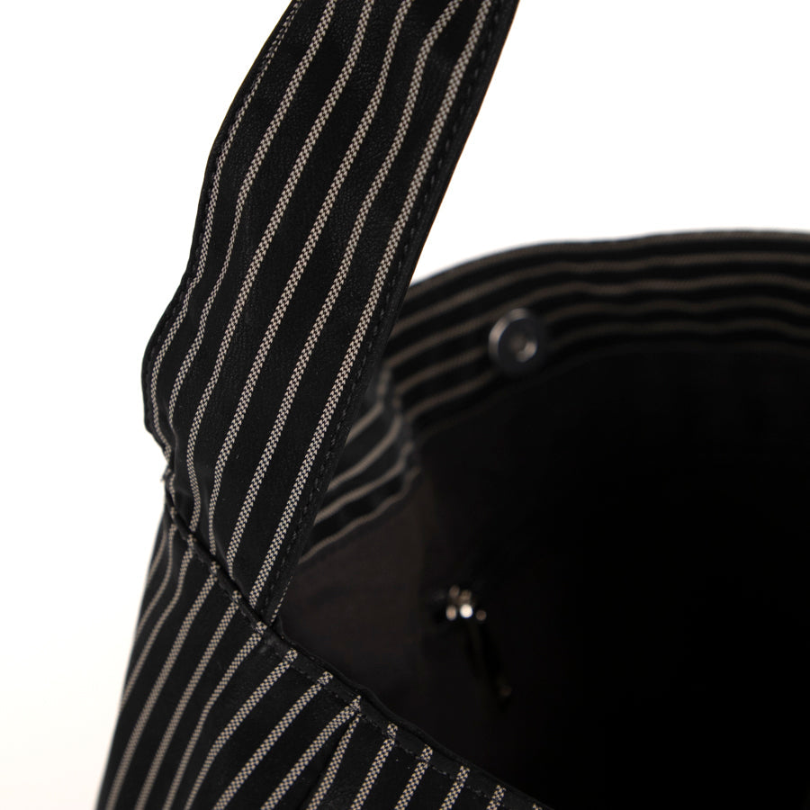 Striped hobo bag