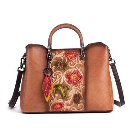 Retro Leather Travel Tote Bag