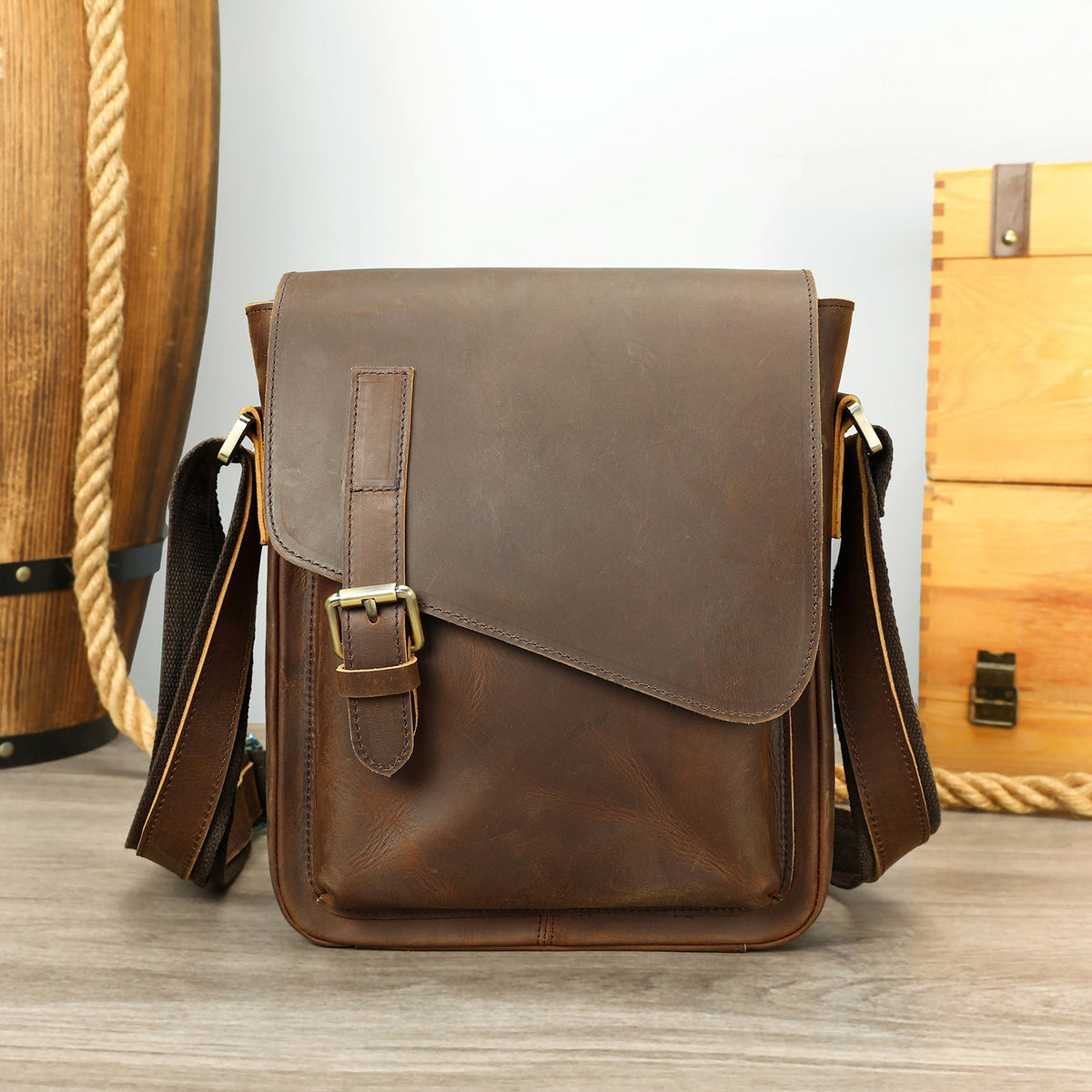 Leather Travel Crossbody Bag