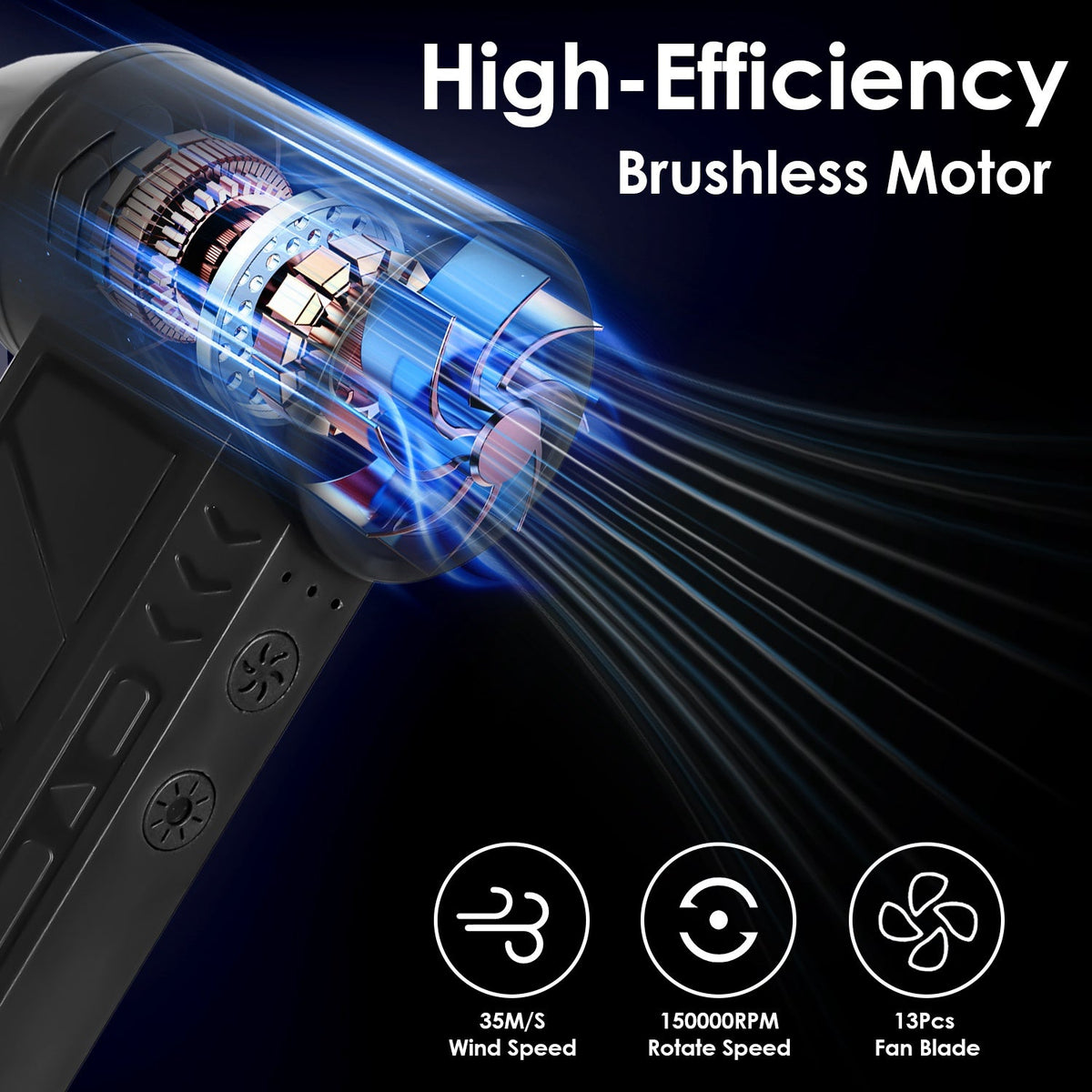 Rechargeable Compressed Air Duster with LED Light | Cordless Keyboard & Electronics Cleaner