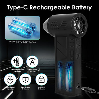 Rechargeable Compressed Air Duster with LED Light | Cordless Keyboard & Electronics Cleaner