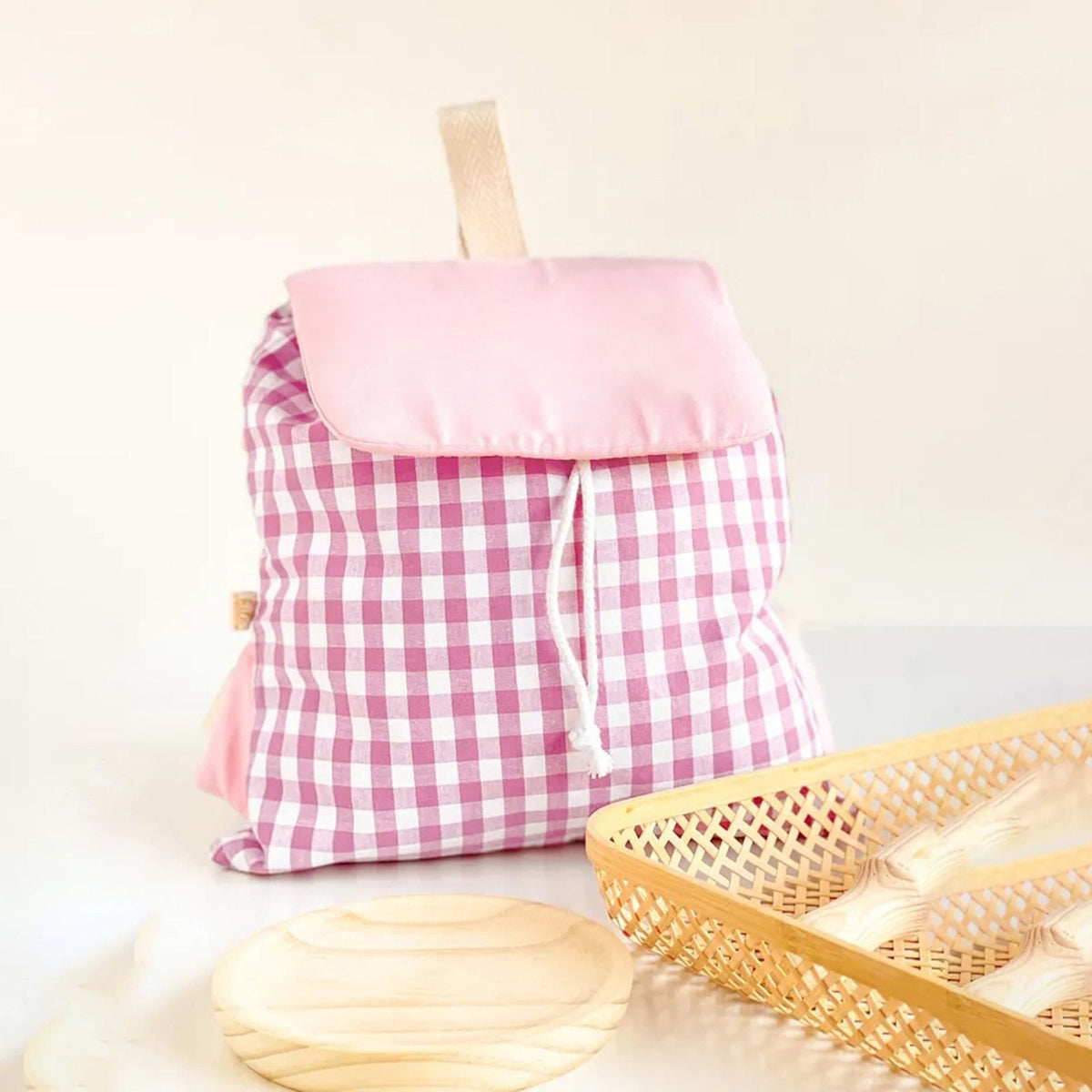 Minimalist Plaid Travel Backpack