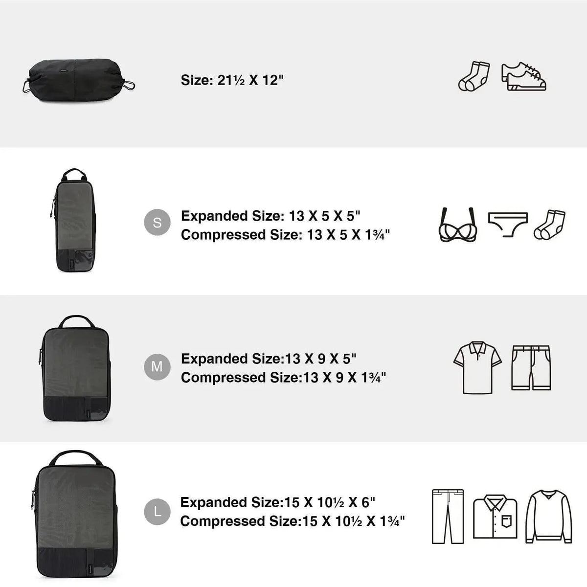 Compression Packing Cubes 6 PCS