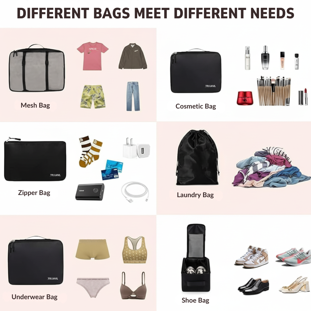 Trahvl™ 8 Piece Packing Cubes