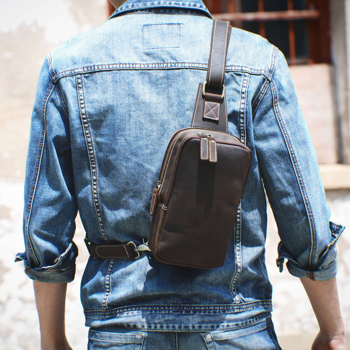 Leather Travel Chest Bag