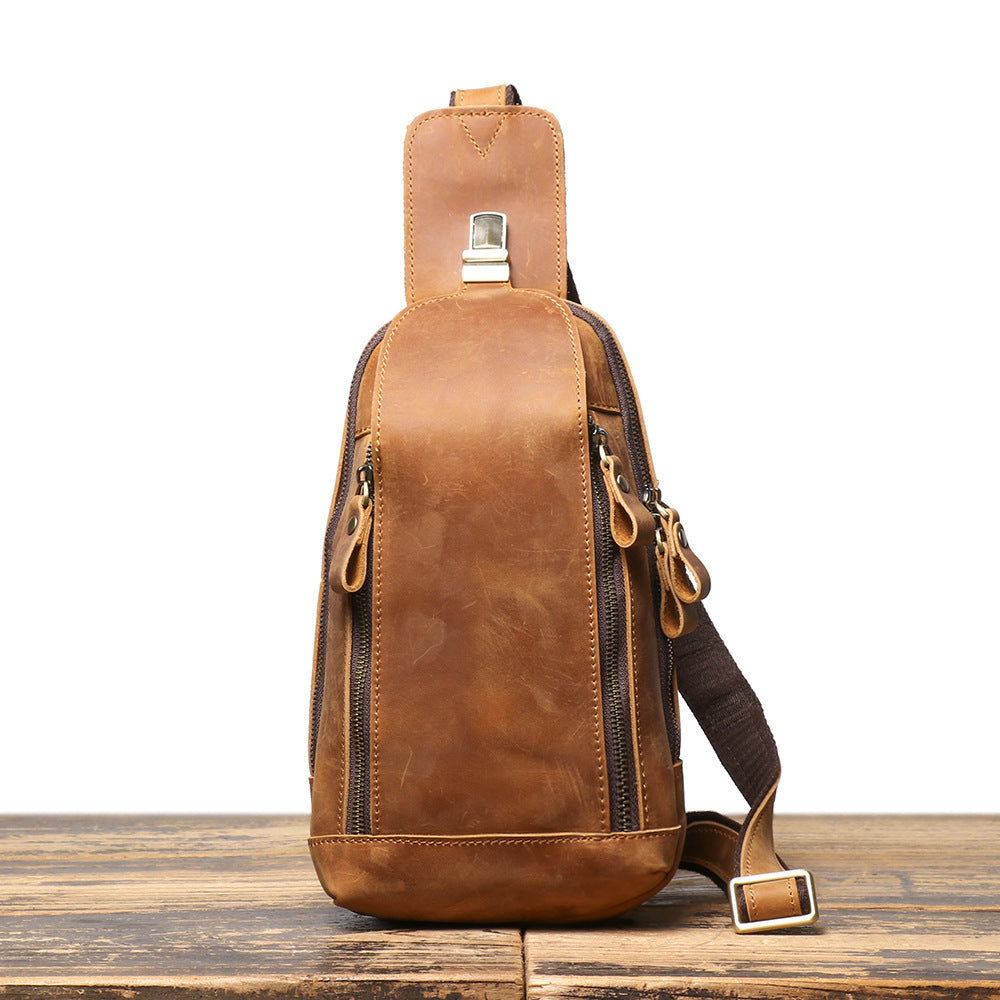 Crazy Horse Leather Travel Crossbody Bag