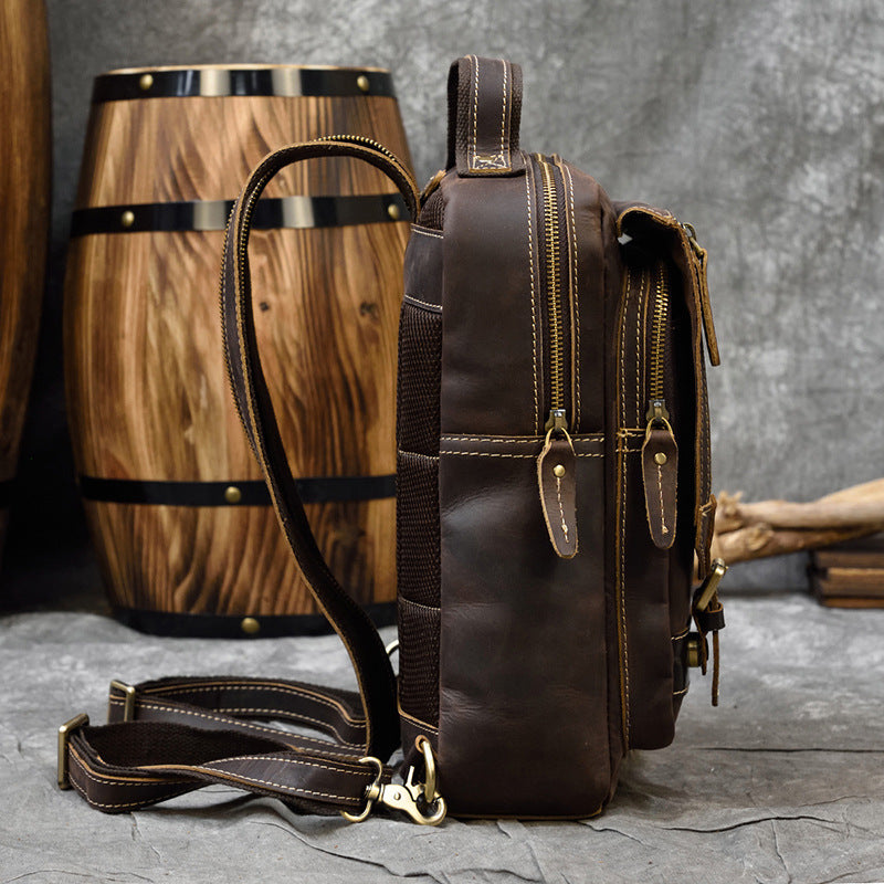 Crazy Horse Retro Leather Travel Backpack