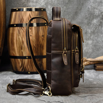 Crazy Horse Retro Leather Travel Backpack