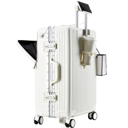 Suitcase Travel Luggage Trolley Front-Opening Large Capacity Aluminum Frame…