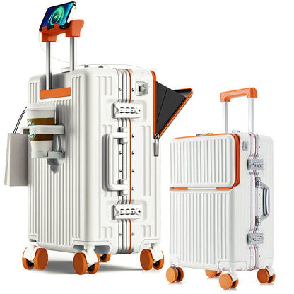 Suitcase Travel Luggage Trolley Front-Opening Large Capacity Aluminum Frame…