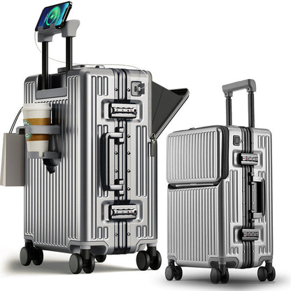 Suitcase Travel Luggage Trolley Front-Opening Large Capacity Aluminum Frame…