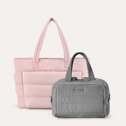 Crush Toiletry Bag & Bubble Puffy Tote Travel Set