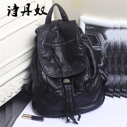 New Fashion Korean Style Backpack Wash Water Sheep Pattern Travel Large Backpack Women's Bag Embroidered Elegant Student Schoolbag - image 1