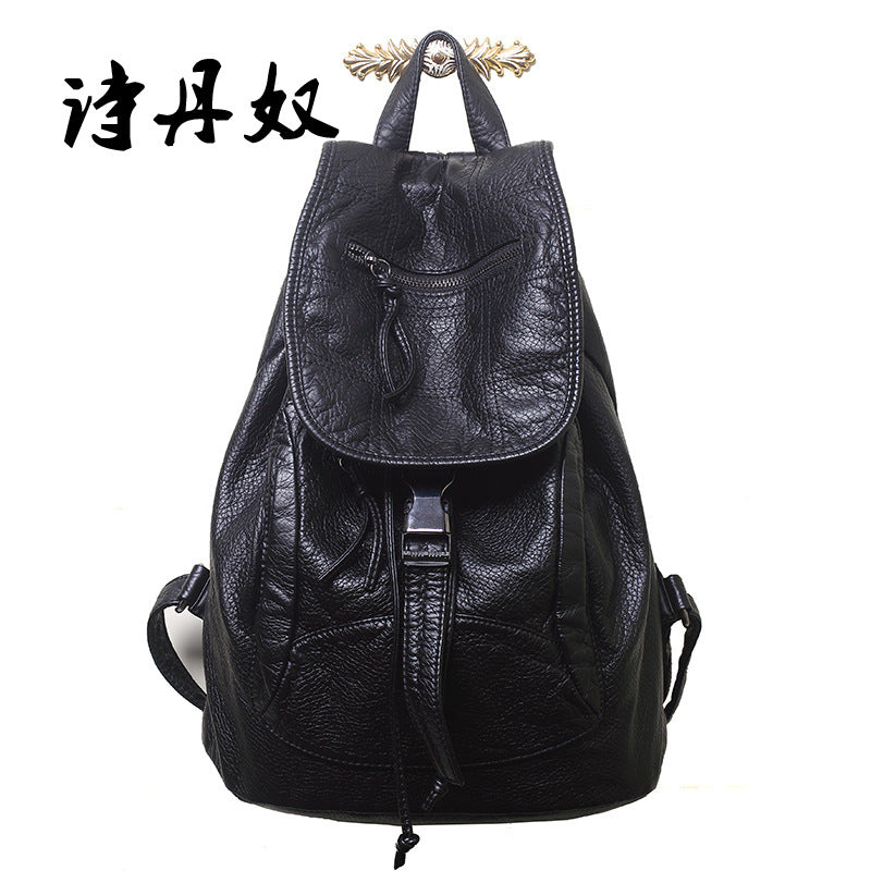 New Fashion Korean Style Backpack Wash Water Sheep Pattern Travel Large Backpack Women's Bag Embroidered Elegant Student Schoolbag - image 2