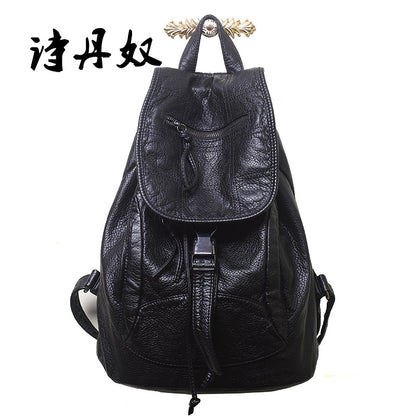 New Fashion Korean Style Backpack Wash Water Sheep Pattern Travel Large Backpack Women's Bag Embroidered Elegant Student Schoolbag - image 2