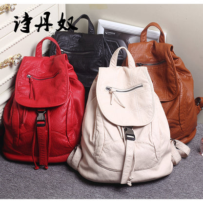 New Fashion Korean Style Backpack Wash Water Sheep Pattern Travel Large Backpack Women's Bag Embroidered Elegant Student Schoolbag - image 3