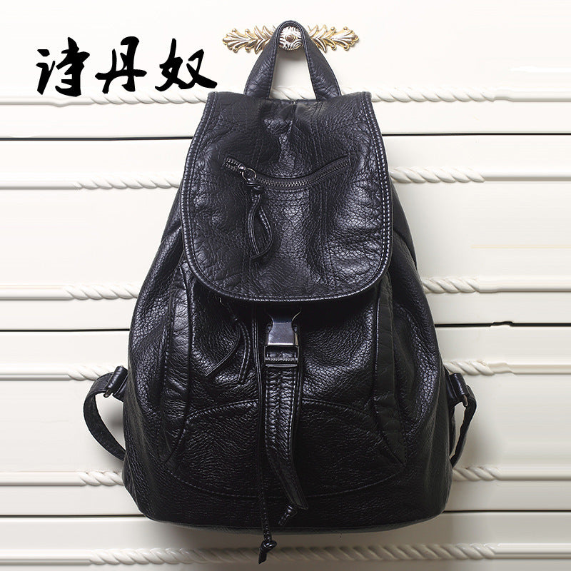 New Fashion Korean Style Backpack Wash Water Sheep Pattern Travel Large Backpack Women's Bag Embroidered Elegant Student Schoolbag - image 4