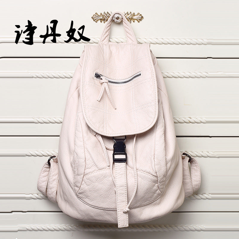 New Fashion Korean Style Backpack Wash Water Sheep Pattern Travel Large Backpack Women's Bag Embroidered Elegant Student Schoolbag - image 5