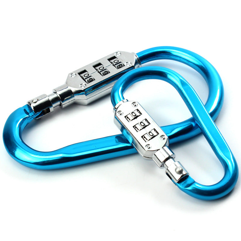 Outdoor portable D-type combination lock mountaineering hook creative luggage multi-function fast padlock travel luggage anti-theft lock - image 1