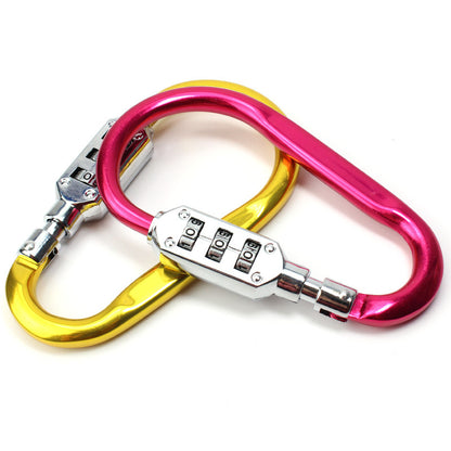 Outdoor portable D-type combination lock mountaineering hook creative luggage multi-function fast padlock travel luggage anti-theft lock - image 4