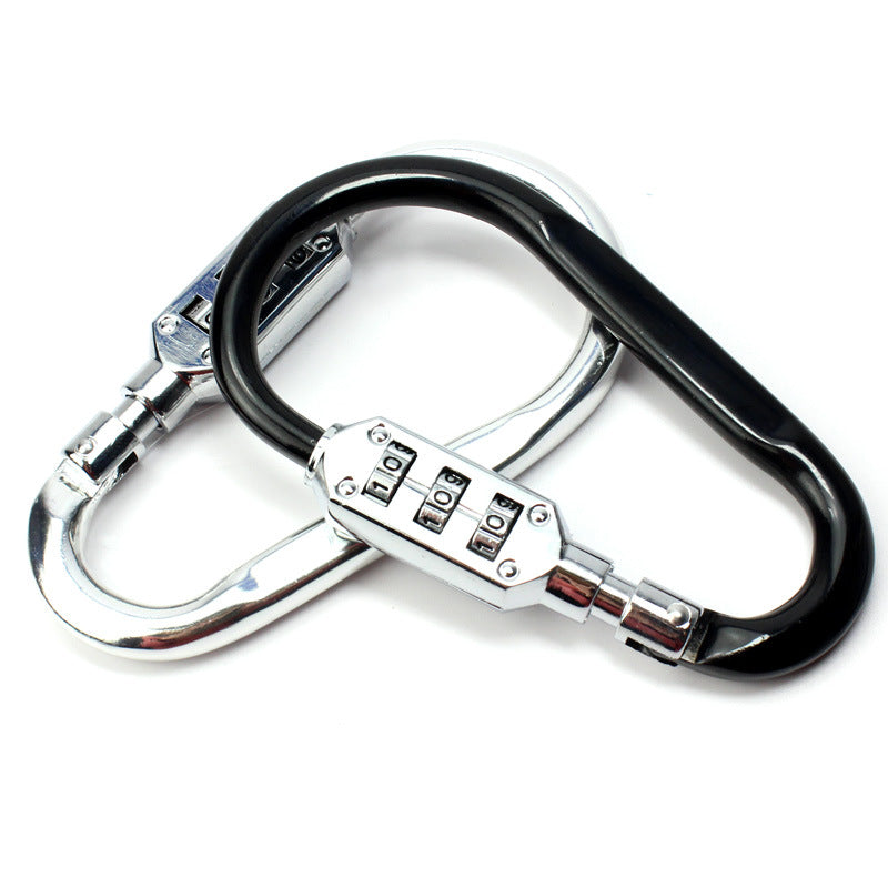 Outdoor portable D-type combination lock mountaineering hook creative luggage multi-function fast padlock travel luggage anti-theft lock - image 5