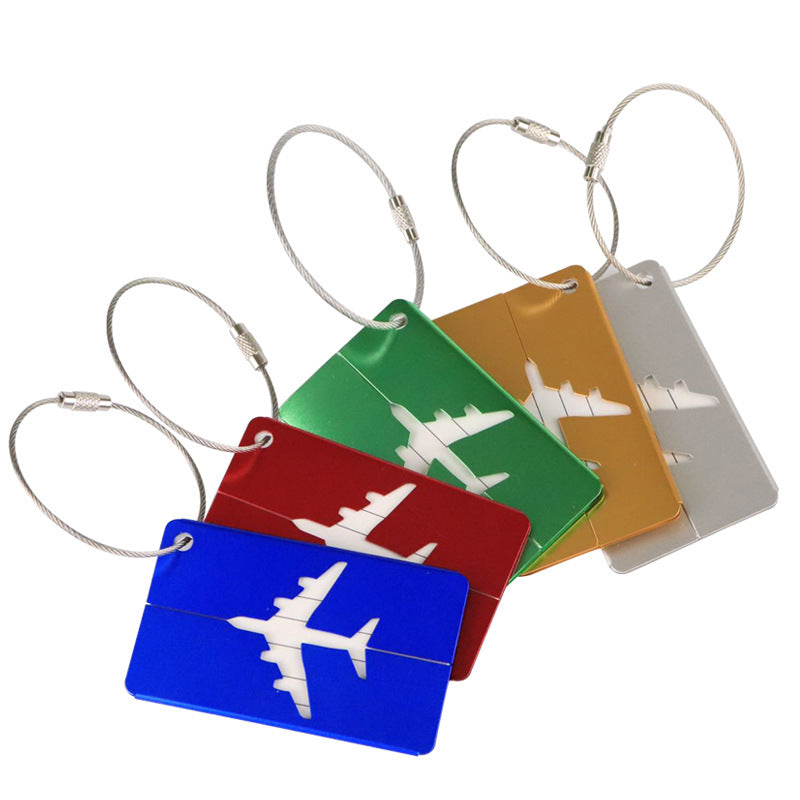 Cross-Border Metal Luggage Tags, Airplane-Shaped Business Gifts, Checked Baggage Tags, Metal Suitcase Tags - image 1