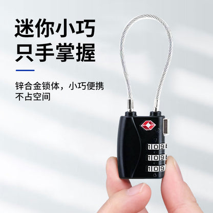 Factory direct creative wire rope Customs lock TSA luggage travel Customs lock portable mechanical lock printed logo - image 2