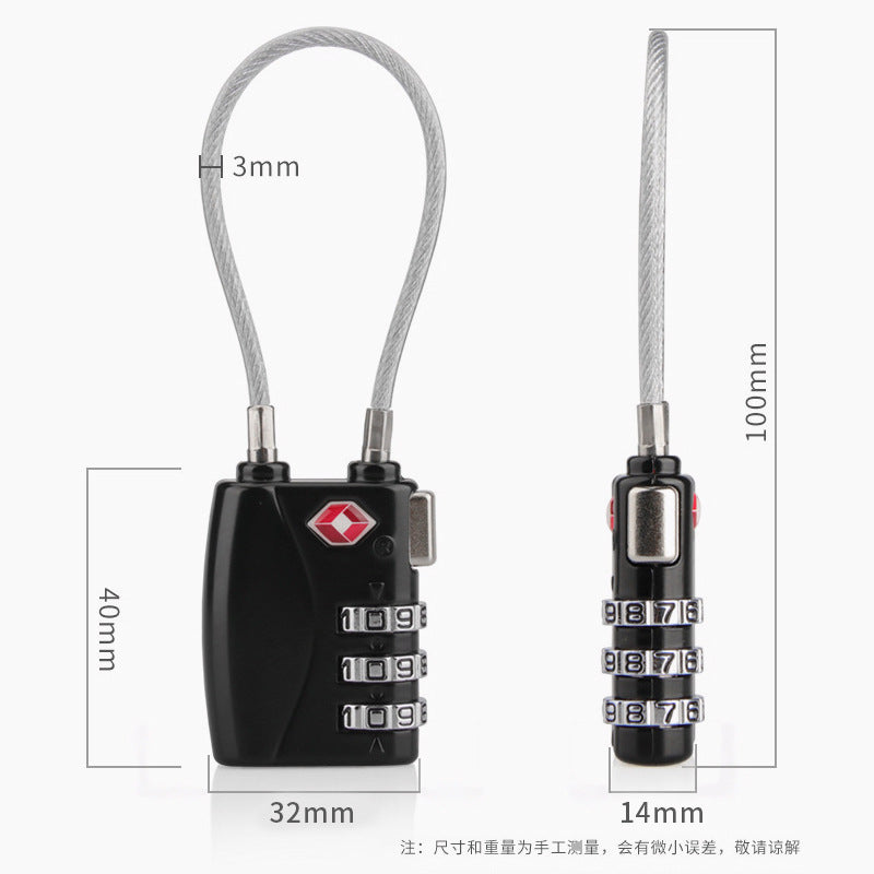 Factory direct creative wire rope Customs lock TSA luggage travel Customs lock portable mechanical lock printed logo - image 3