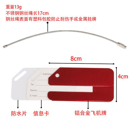 Aluminum alloy luggage tag metal luggage tag tag luggage check-in card aircraft boarding card - image 3