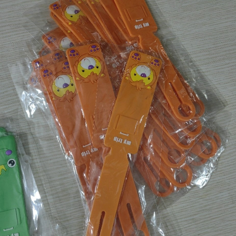 Cartoon Cute Plastic Long Strip Korean Style Airplane Luggage Travel Case Pvc Boarding Pass Soft Rubber Luggage Tag Ready Stock Printing - image 3