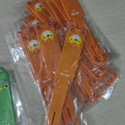 Cartoon Cute Plastic Long Strip Korean Style Airplane Luggage Travel Case Pvc Boarding Pass Soft Rubber Luggage Tag Ready Stock Printing - image 3