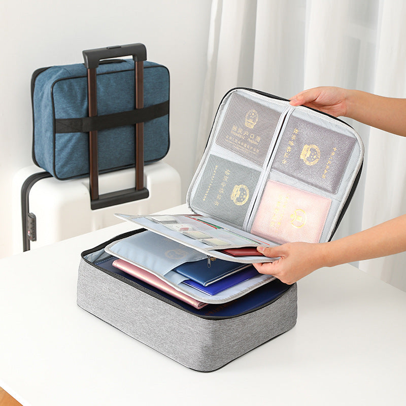 Multi-layer Certificate Storage Bag Household Large Capacity Document Passpassport Bag Multi-functional Travel Waterproof File Filing Bag Box - image 2