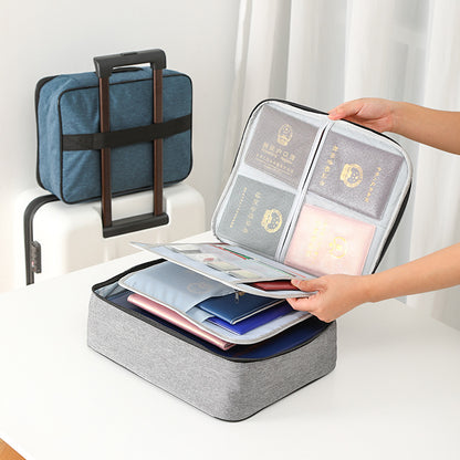 Multi-layer Certificate Storage Bag Household Large Capacity Document Passpassport Bag Multi-functional Travel Waterproof File Filing Bag Box - image 2