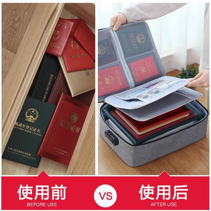 Multi-layer Certificate Storage Bag Household Large Capacity Document Passpassport Bag Multi-functional Travel Waterproof File Filing Bag Box - image 3