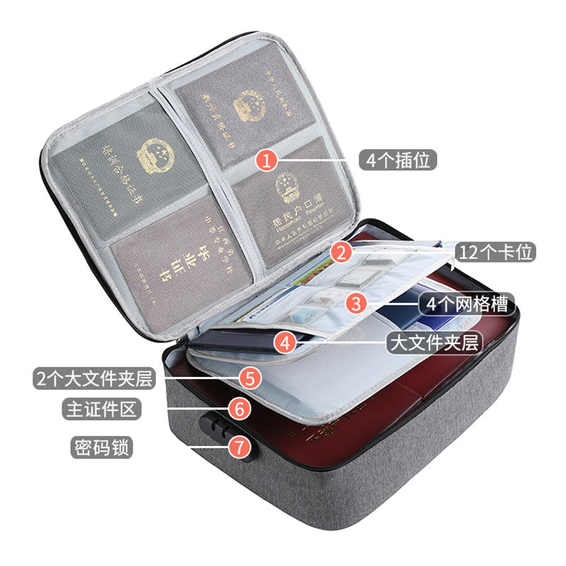 Multi-layer Certificate Storage Bag Household Large Capacity Document Passpassport Bag Multi-functional Travel Waterproof File Filing Bag Box - image 5