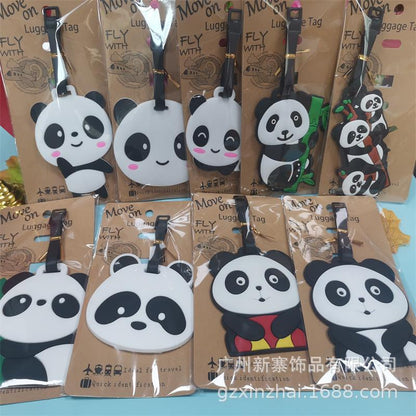 PVC panda luggage tag silicone luggage tag check-in listing boarding pass Sichuan panda travel souvenir - image 2