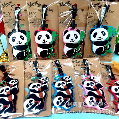 PVC panda luggage tag silicone luggage tag check-in listing boarding pass Sichuan panda travel souvenir - image 3