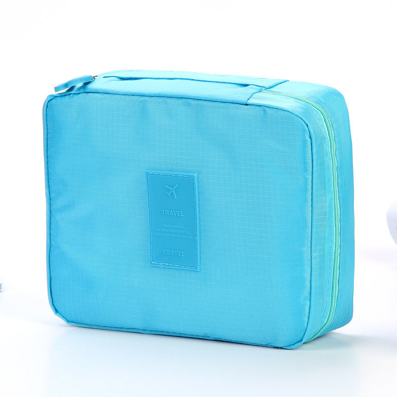 Waterproof Travel Makeup Bag | Portable Toiletry Organizer with Multi-Pocket Divider